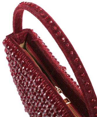 Clara maroon suede embellished hand bag 3
