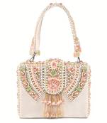 Sara ivory suede embellished box bag