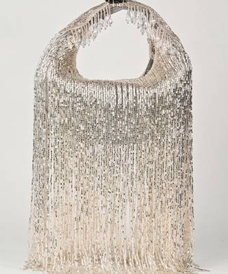 Bailey silver georgette handcrafted hand bag 1