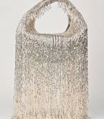 Bailey silver georgette handcrafted hand bag