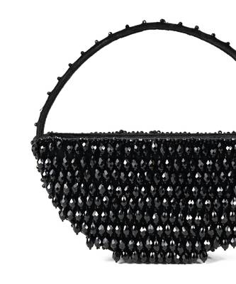 Clara black suede embellished hand bag 2