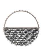 Clara silver suede embellished hand bag