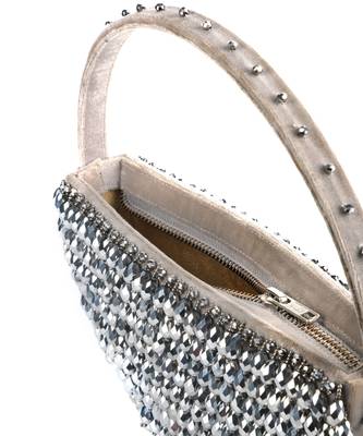Clara silver suede embellished hand bag 3