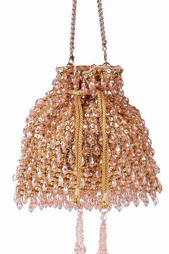 Haya gold embellished crystal potli