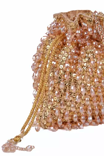 Haya gold embellished crystal potli