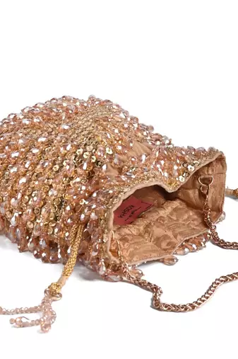 Haya gold embellished crystal potli