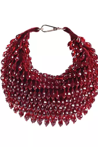Ophelia maroon suede embellished hobo bag