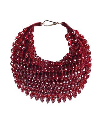 Ophelia maroon suede embellished hobo bag 2
