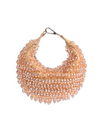 Ophelia gold suede embellished hobo bag 1