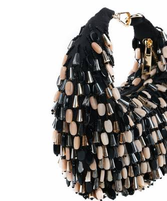 Elly black suede embellished hobo bag 2