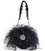 Kiraz black suede embellished clutch