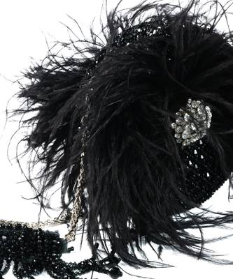 Kiraz black suede embellished clutch 2