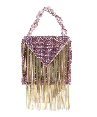 Natali mauve embellished mini bag with gold chain 1