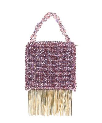 Natali mauve embellished mini bag with gold chain 2