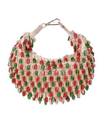 Noor multi-colour suede embellished bag 1