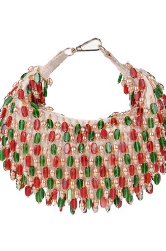 Noor multi-colour suede embellished bag