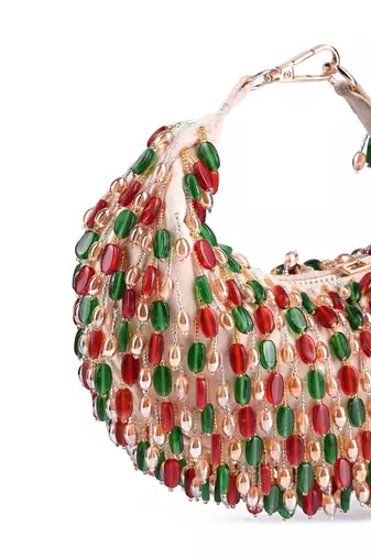 Noor multi-colour suede embellished bag