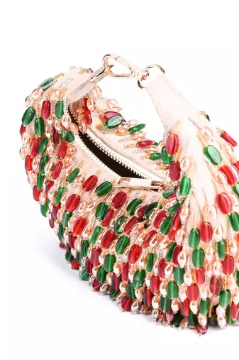 Noor multi-colour suede embellished bag