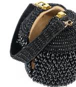 Diana black suede embellished bucket bag