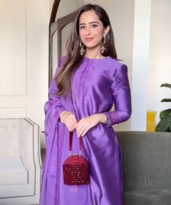 Diana maroon suede embellished bucket bag 4