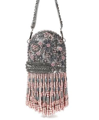 Azmat grey suede embellished capsule bag 1