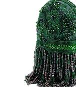 Azmat green suede embellished capsule bag