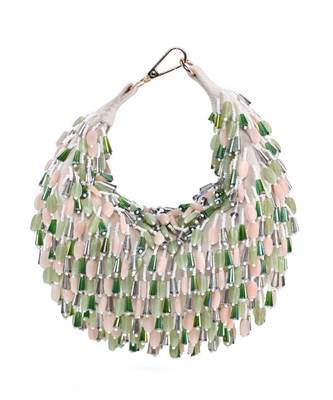 Elly ivory suede embellished hobo bag 1