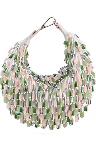 Elly ivory suede embellished hobo bag