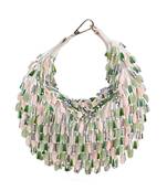 Elly ivory suede embellished hobo bag