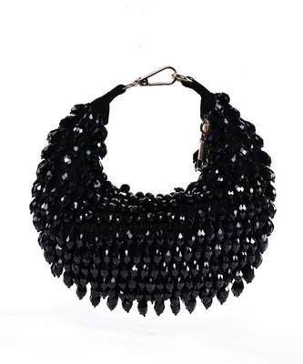 Ophelia black suede embellished hobo bag 1