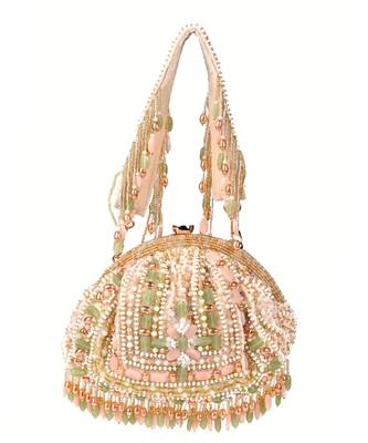 Noor pastel-colour suede embellished pouch 1