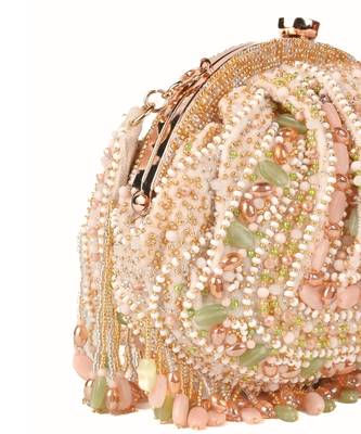 Noor pastel-colour suede embellished pouch 2