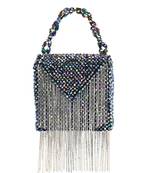Natali metallic embellished mini bag with silver chain