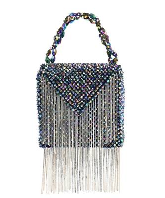 Natali metallic embellished mini bag with silver chain 2