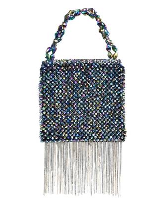 Natali metallic embellished mini bag with silver chain 3