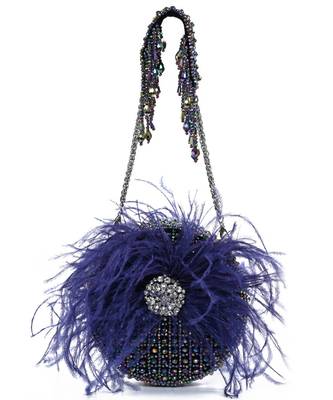 Kiraz multi-color  suede embellished clutch 1