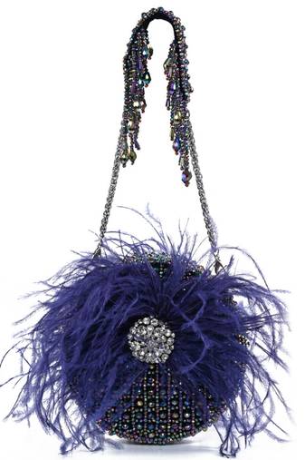 Kiraz multi-color  suede embellished clutch
