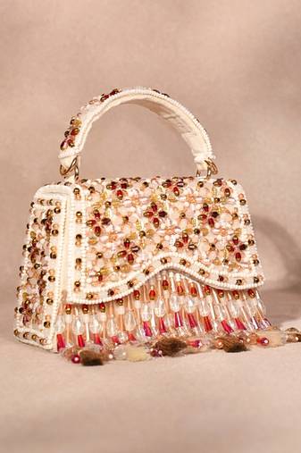 Elara multi color suede embellished box bag