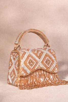Elara gold pastel suede embellished box bag 1