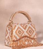 Elara gold pastel suede embellished box bag