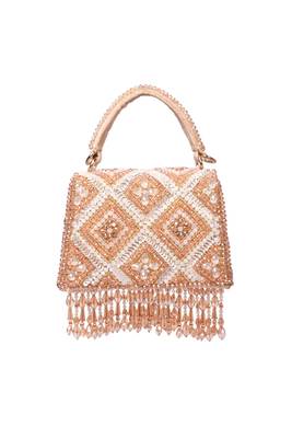Elara gold pastel suede embellished box bag 2