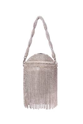 Glitz silver rhinstone georgette bucket bag 1