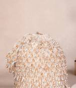 Kelly ivory pastel suede embellished bucket bag