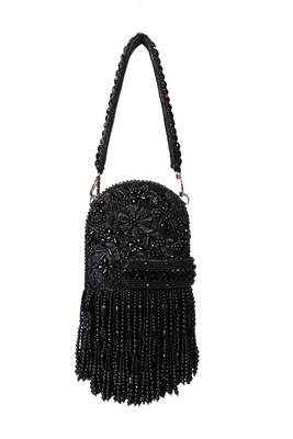Azmat black suede embellished capsule bag 3