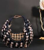 Alara black pastel suede embellished hobo bag