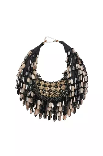 Alara black pastel suede embellished hobo bag