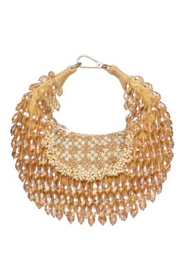 Alara gold suede embellished hobo bag 1