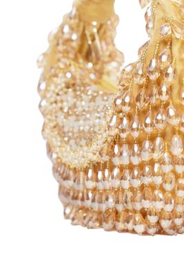 Alara gold suede embellished hobo bag 2