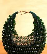 Alara green suede embellished hobo bag