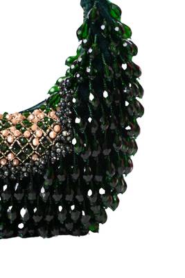 Alara green suede embellished hobo bag 3